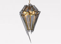 Tangan - Potong miring Kaca Suspension Cahaya Dinning Room Gothic Style Tembus Lamps