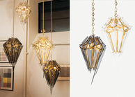 Tangan - Potong miring Kaca Suspension Cahaya Dinning Room Gothic Style Tembus Lamps