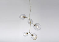 Transparan Suspensi Lampu Percabangan Bubbles Kaca Untuk Dinning Room Dekoratif