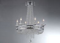 Pendant modern Chrome 6 Crystal Candle Chandelier Untuk Dining Rooms