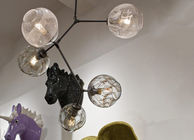 Transparan Suspensi Lampu Percabangan Bubbles Kaca Untuk Dinning Room Dekoratif