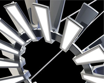 Trapesium modern Chandelier Lampu Ujung - menyala besar Chandelier Atas dan Bawah