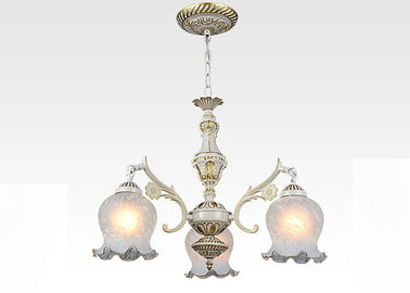 Baroco Modern Style Chandelier Lampu Zinc Alloy Die Casting 3 Heads Naungan Menurun