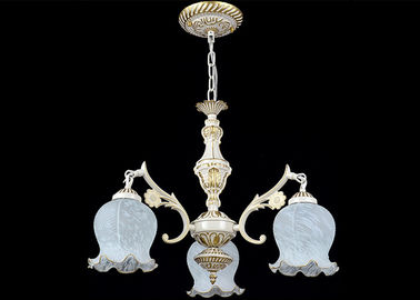 Baroco Modern Style Chandelier Lampu Zinc Alloy Die Casting 3 Heads Naungan Menurun