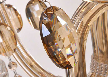 OEM Hotel Crystal modern Chandelier Lampu / Rumah Kaca Pendant Chandelier 6 Cahaya