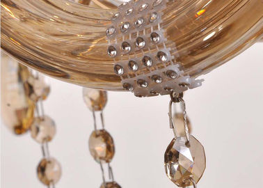 OEM Hotel Crystal modern Chandelier Lampu / Rumah Kaca Pendant Chandelier 6 Cahaya