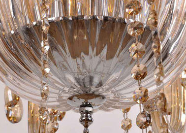 OEM Hotel Crystal modern Chandelier Lampu / Rumah Kaca Pendant Chandelier 6 Cahaya
