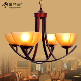 American Style Bordeaux Logam besi tempa Chandelier, House E27 LED Chandelier