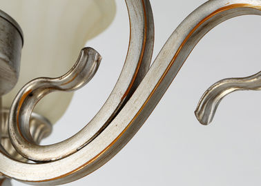 3 Light modern Besi Tempa Chandelier Lampu / Pendant Lampu dengan Shades untuk Villa