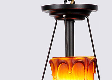 3 Light Bordeaux Klasik Besi Tempa Chandelier, Dining Chandelier Room Pencahayaan