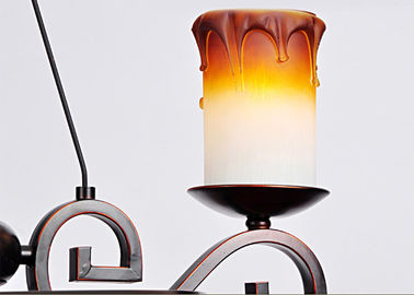3 Light Bordeaux Klasik Besi Tempa Chandelier, Dining Chandelier Room Pencahayaan