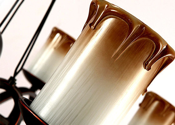 Candle Jenis Besi Tempa Art Deco Chandelier dengan besi dan kaca, Modern atau Tradisional