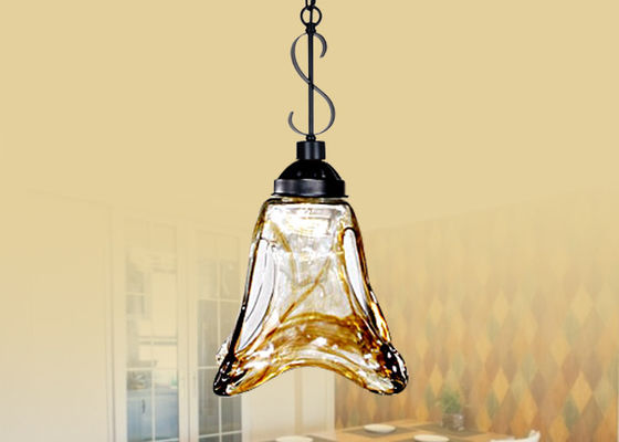 Chandelier Tempa tradisional Iron Chandelier / Amber Vintage Kaca Pendant