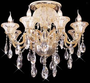 Dining Room / Kamar Mandi Besi Tempa LED Chandelier Lampu Dengan Emas Finish
