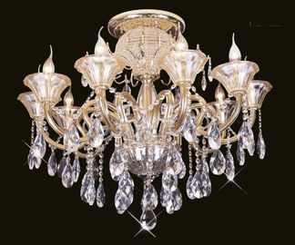 Dining Room / Kamar Mandi Besi Tempa LED Chandelier Lampu Dengan Emas Finish
