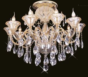 Dining Room / Kamar Mandi Besi Tempa LED Chandelier Lampu Dengan Emas Finish