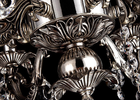 Hitam Eropa Retro Kristal Chandelier 6 Cahaya, Chandelier Antique Tradisional Kaca