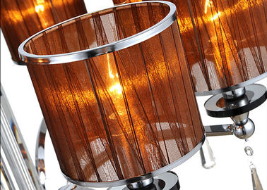Hotel Hall / Foyer Dekorasi Chrome Chandelier, Modern Besi Tempa Chandelier Kristal
