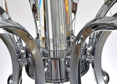 Hotel Hall / Foyer Dekorasi Chrome Chandelier, Modern Besi Tempa Chandelier Kristal