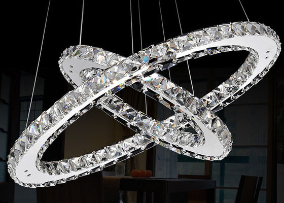 Ganda Lingkaran Kontemporer K9 Mewah Chandelier Kristal 31 Watt untuk Dekorasi Hanging Pencahayaan