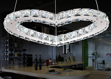 Yang funky Hati Kristal modern chandelier / Light Berbentuk Pendant Lamp 7500K - 8000K