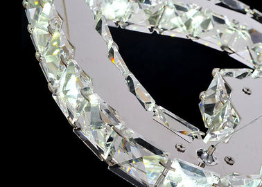 Yang funky Hati Kristal modern chandelier / Light Berbentuk Pendant Lamp 7500K - 8000K