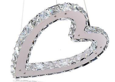 Yang funky Hati Kristal modern chandelier / Light Berbentuk Pendant Lamp 7500K - 8000K