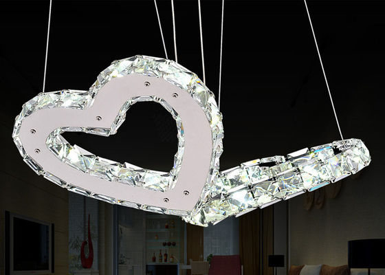 Ganda Heart Shaped modern Mewah Kristal Chandelier dengan 75cm Rantai Adjustable