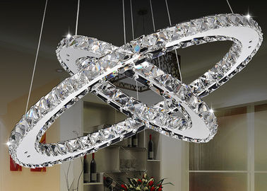 Chrome / Clear Dining Room K9 Mewah Kristal Chandelier dengan 18W LED Light