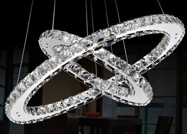 Chrome / Clear Dining Room K9 Mewah Kristal Chandelier dengan 18W LED Light