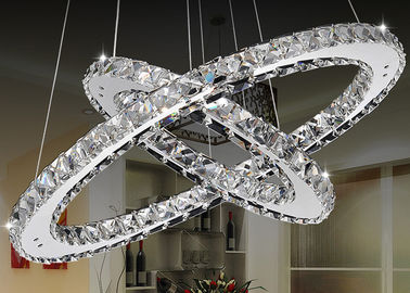 Yang funky modern K9 Kristal LED Chandelier Lampu / Pendant mewah Pencahayaan dengan Stainless steel