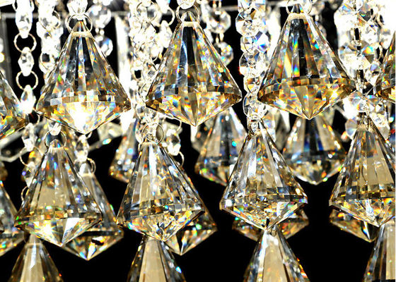 Lampu langit-langit kristal mewah pas, langit-langit unik kontemporer dipasang Chandelier