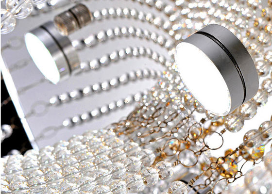 Putih modern Mewah Kristal Lampu Ceiling / Kaca Lampu Ceiling Jadwal Chandelier