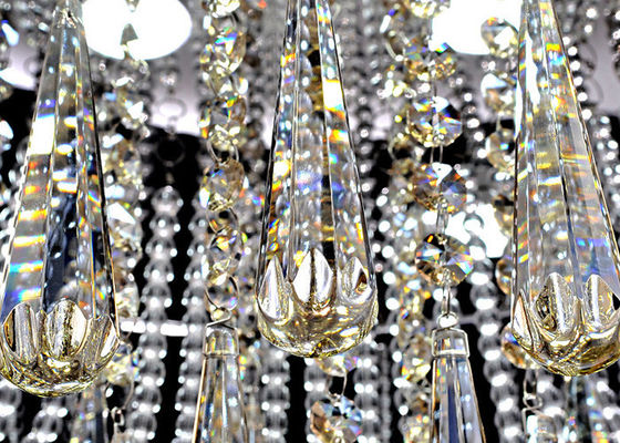 Putih modern Mewah Kristal Lampu Ceiling / Kaca Lampu Ceiling Jadwal Chandelier