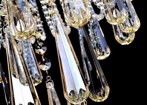 Putih modern Mewah Kristal Lampu Ceiling / Kaca Lampu Ceiling Jadwal Chandelier