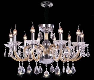Baccarat E14 / E27 Kontemporer Kristal Chandelier Lampu Dengan 18 Lampu