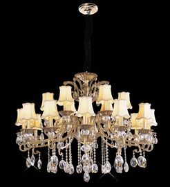 Durable Kuningan Kontemporer Kristal Chandelier Lampu Dengan High Power LED