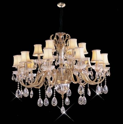 Tinggi Lumen 18 Lampu 1.050 x 820mm Kristal Chandelier Lampu / Komersial LED Pendant Lampu
