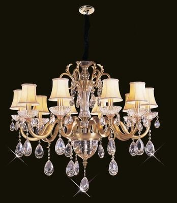 Tinggi Lumen 18 Lampu 1.050 x 820mm Kristal Chandelier Lampu / Komersial LED Pendant Lampu