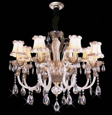 Tinggi Lumen 18 Lampu 1.050 x 820mm Kristal Chandelier Lampu / Komersial LED Pendant Lampu