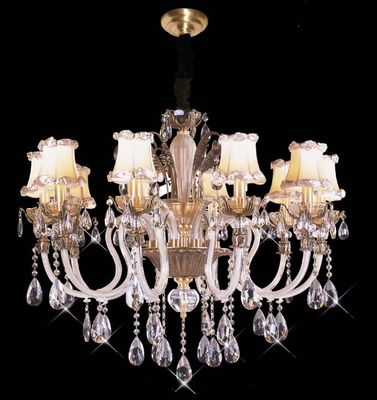 Tinggi Lumen 18 Lampu 1.050 x 820mm Kristal Chandelier Lampu / Komersial LED Pendant Lampu