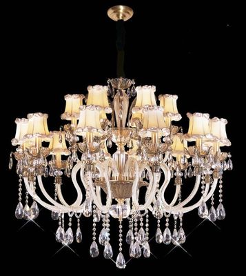 Tinggi Lumen 18 Lampu 1.050 x 820mm Kristal Chandelier Lampu / Komersial LED Pendant Lampu