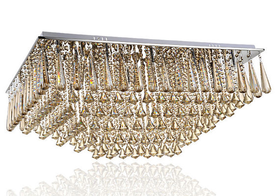 Rectangle LED Kristal Lampu Ceiling Perumahan Estates, Hotel