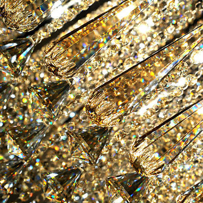 Bertimbal Kaca Crystal Light Ceiling, Kontemporer Suspended Dekoratif Chandelier