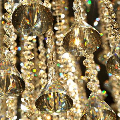 Bertimbal Kaca Crystal Light Ceiling, Kontemporer Suspended Dekoratif Chandelier
