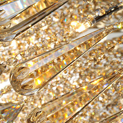 Bertimbal Kaca Crystal Light Ceiling, Kontemporer Suspended Dekoratif Chandelier