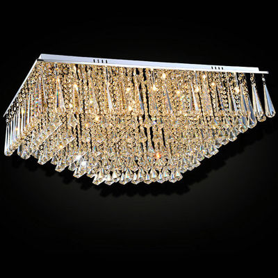 Bertimbal Kaca Crystal Light Ceiling, Kontemporer Suspended Dekoratif Chandelier