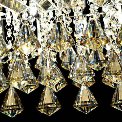 Mewah kustom Putaran Crystal Light Ceiling Dengan Kaca Pearl Jatuhkan untuk Home / Living room