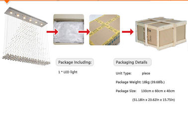 220V / 110V Cool White 18W LED Kristal Ceiling Lights Emas Finishing