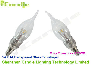 Crystal Chandelier Led Umbi E14, Transparan Kaca 5W Led Candle Bulb CE EMC